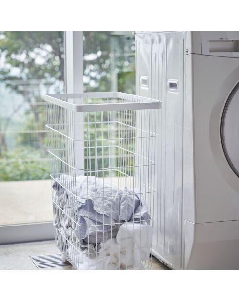 Wasmand met hoeken wit - 28x46,5x61 cm