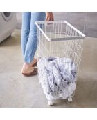 Wasmand met hoeken wit - 28x46,5x61 cm