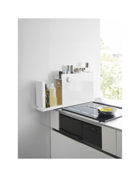 Etagère à épices coulissante blanche - 12.5x50-93x36.7 cm