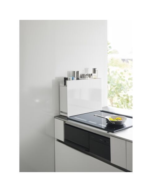 Etagère à épices coulissante blanche - 12.5x50-93x36.7 cm