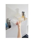 Etagère à épices coulissante blanche - 12.5x50-93x36.7 cm