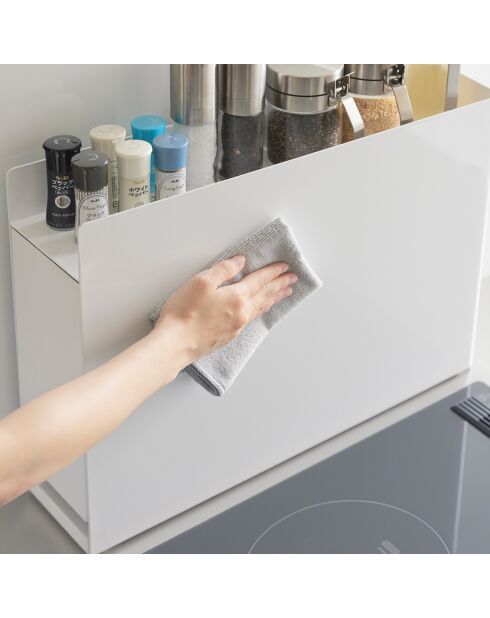 Etagère à épices coulissante blanche - 12.5x50-93x36.7 cm