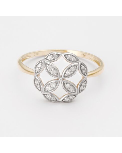 Bague Rosetta Diamants 0.1 ct or jaune