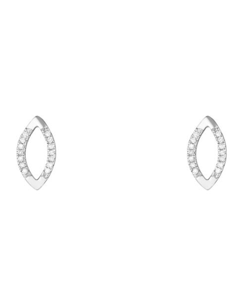 Boucles d'oreilles Ovalis Diamants 0.07 ct or blanc