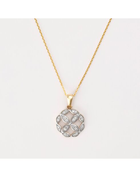 Wind Rose, Anhänger, Diamanten, 0,138 Karat Gelbgold