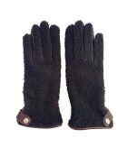 Gants en Cuir d'Agneau doublés Laine Madeleine marron foncé