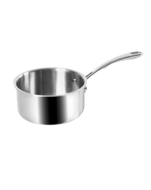 Grauer Kochtopf aus Edelstahl - D.14 cm