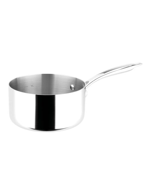 Grauer Kochtopf aus Edelstahl - D.16 cm