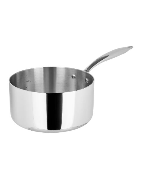 Grauer Kochtopf aus Edelstahl - D.20 cm