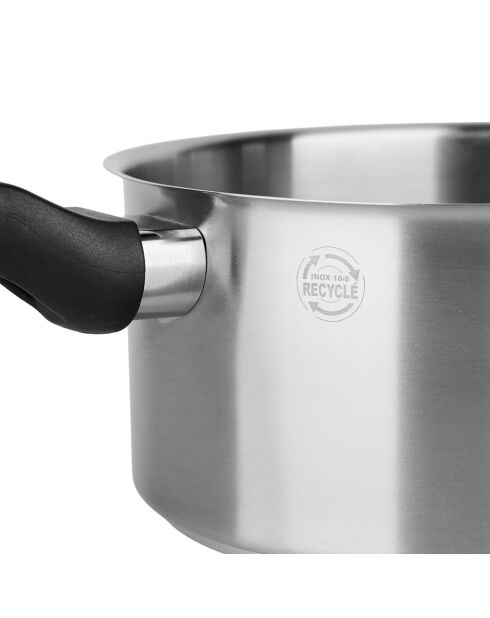 Grauer Kochtopf aus Edelstahl - D.20 cm