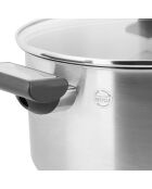 Grijze roestvrijstalen stoofpot - D.24 cm