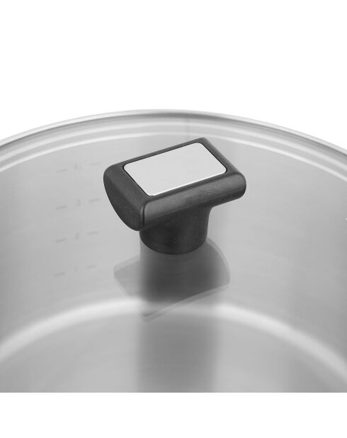 Grijze roestvrijstalen stoofpot - D.24 cm