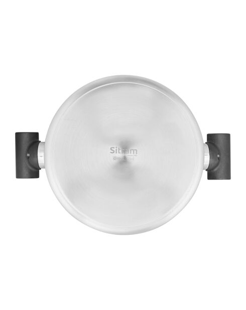 Grijze roestvrijstalen stoofpot - D.24 cm