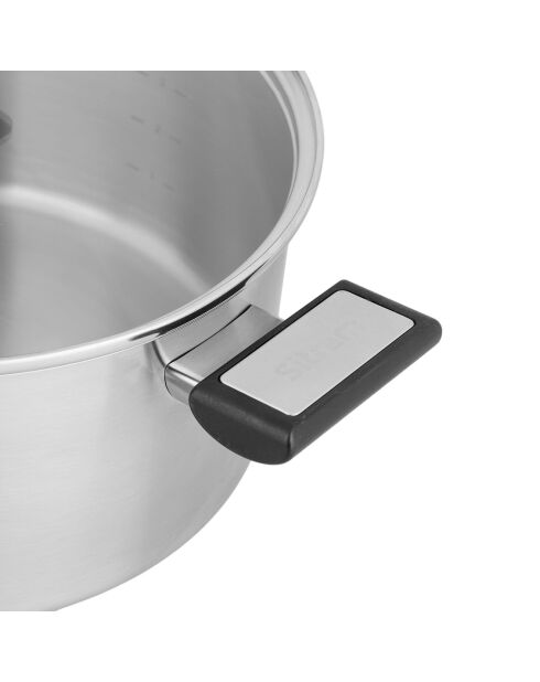 Grijze roestvrijstalen stoofpot - D.24 cm