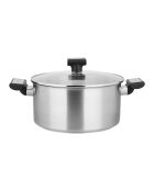 Grijze roestvrijstalen stoofpot - D.24 cm