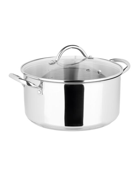 Grijze roestvrijstalen stoofpot - D.24 cm