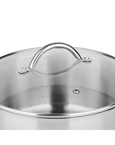 Grijze roestvrijstalen stoofpot - D.24 cm