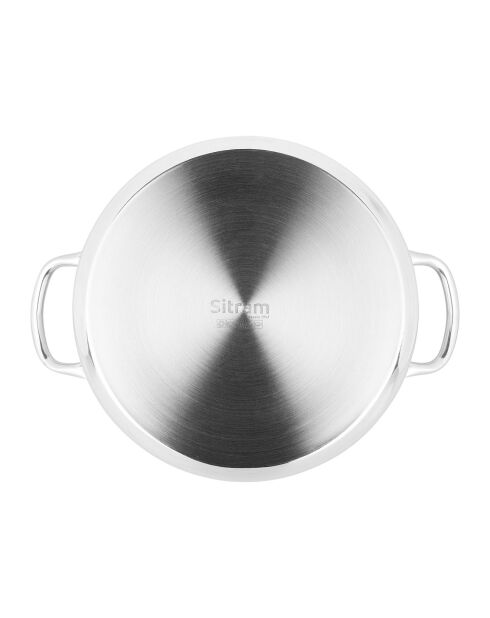 Grijze roestvrijstalen stoofpot - D.24 cm