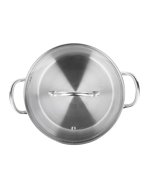 Grijze roestvrijstalen stoofpot - D.24 cm