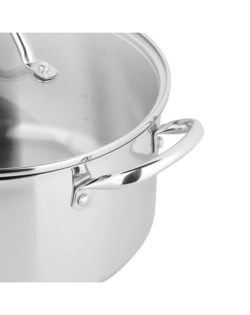 Grijze roestvrijstalen stoofpot - D.24 cm