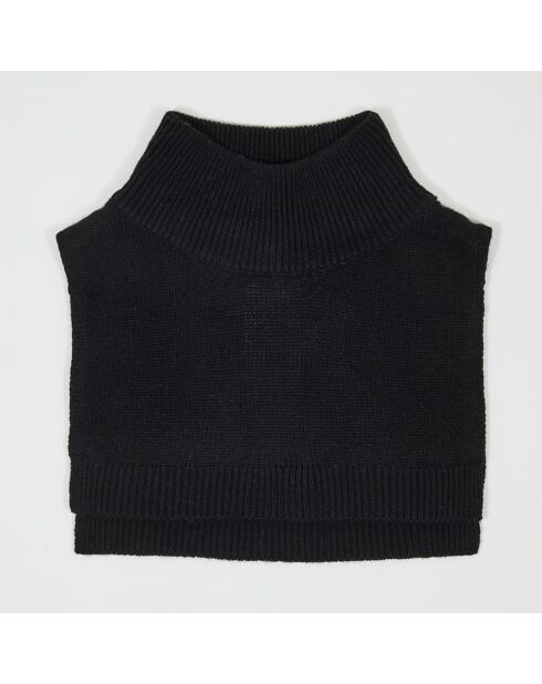 Plastron 100% Cachemire col montant en côtes Carla noir