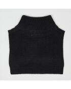 Plastron 100% Cachemire col montant en côtes Carla noir