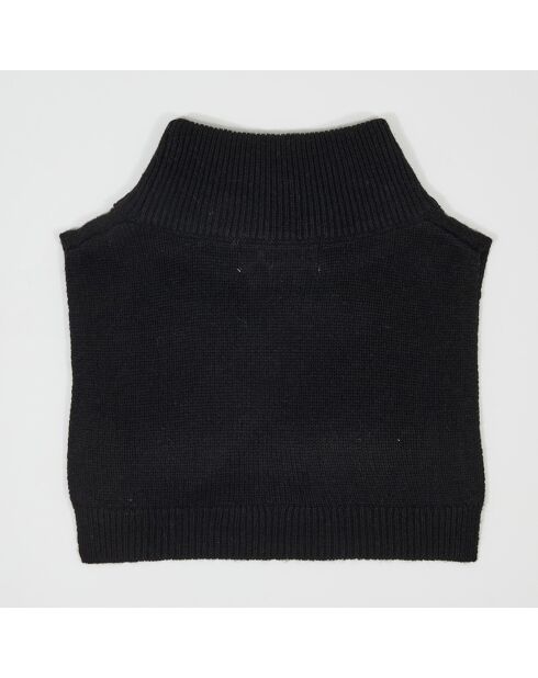 Plastron 100% Cachemire col montant en côtes Carla noir