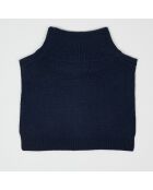 Plastron 100% Cachemire col montant en côtes Carla navy