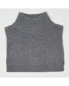 Plastron 100% Cachemire col montant en côtes Carla gris