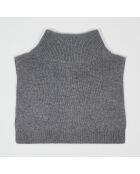 Plastron 100% Cachemire col montant en côtes Carla gris