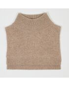 Plastron 100% Cachemire col montant en côtes Carla chestnut