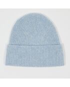 Bonnet 100% Cachemire maille perle Bonny icy blue