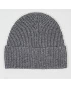 Bonnet 100% Cachemire maille perle Bonny gris