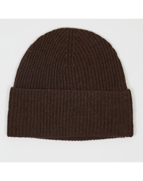 Bonnet 100% Cachemire maille perle Bonny brownie