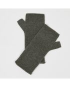 Mitaines 100% Cachemire poignets en côtes Mindy kaki