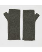 Mitaines 100% Cachemire poignets en côtes Mindy kaki