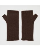 Mitaines 100% Cachemire poignets en côtes Mindy brownie