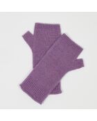 Mitaines 100% Cachemire poignets en côtes Mindy orchidée