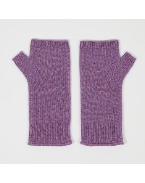 Mitaines 100% Cachemire poignets en côtes Mindy orchidée