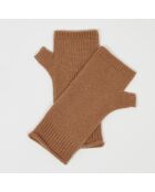 Mitaines 100% Cachemire poignets en côtes Mindy mocha