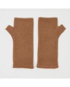 Mitaines 100% Cachemire poignets en côtes Mindy mocha