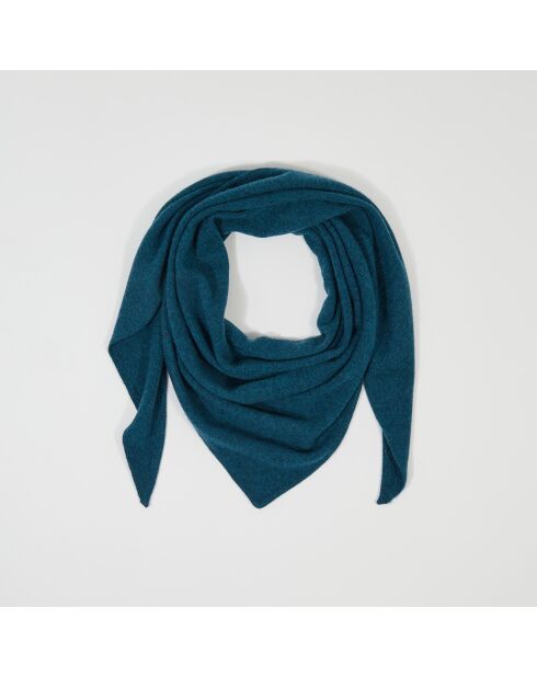 Echarpe 100% Cachemire triangle Shana heathered teal