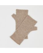 Mitaines 100% Cachemire poignets en côtes Mindy chestnut