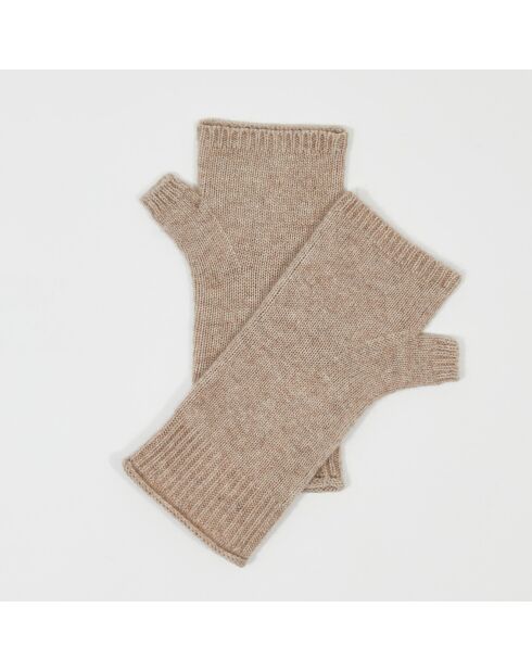 Mitaines 100% Cachemire poignets en côtes Mindy chestnut