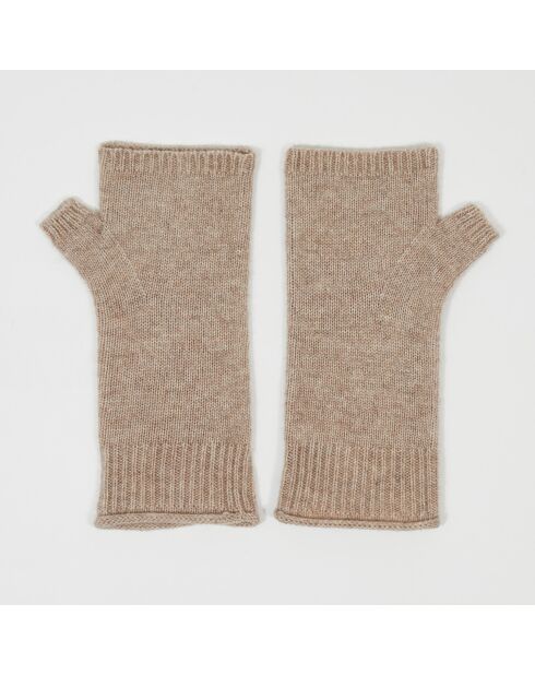 Mitaines 100% Cachemire poignets en côtes Mindy chestnut