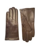 Gants en Cuir d'Agneau Waves taupe foncé