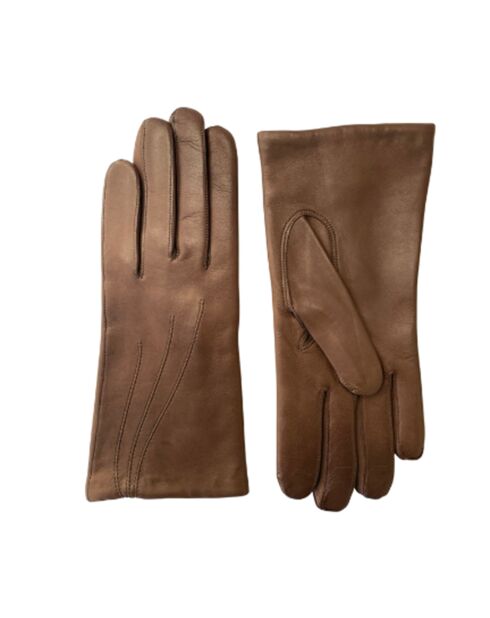 Gants en Cuir d'Agneau Waves taupe