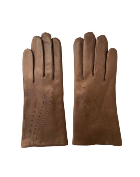 Gants en Cuir d'Agneau Waves taupe