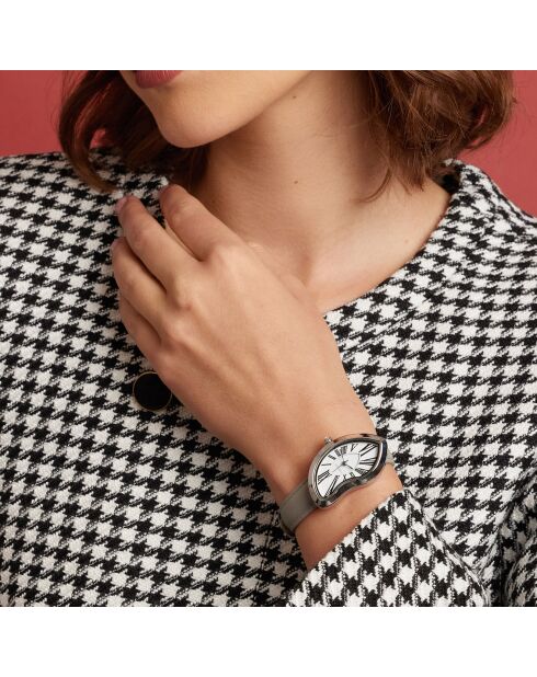 Montre Femme Old Money en Cuir grise
