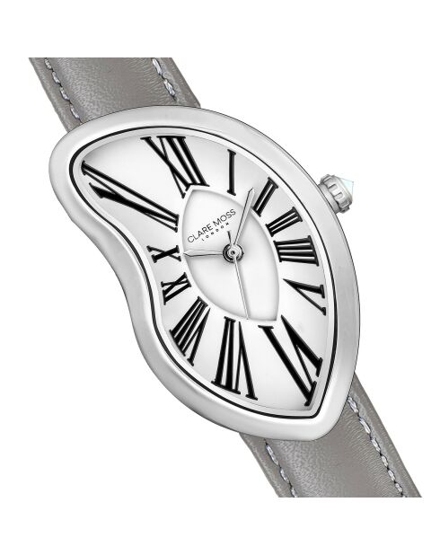 Montre Femme Old Money en Cuir grise